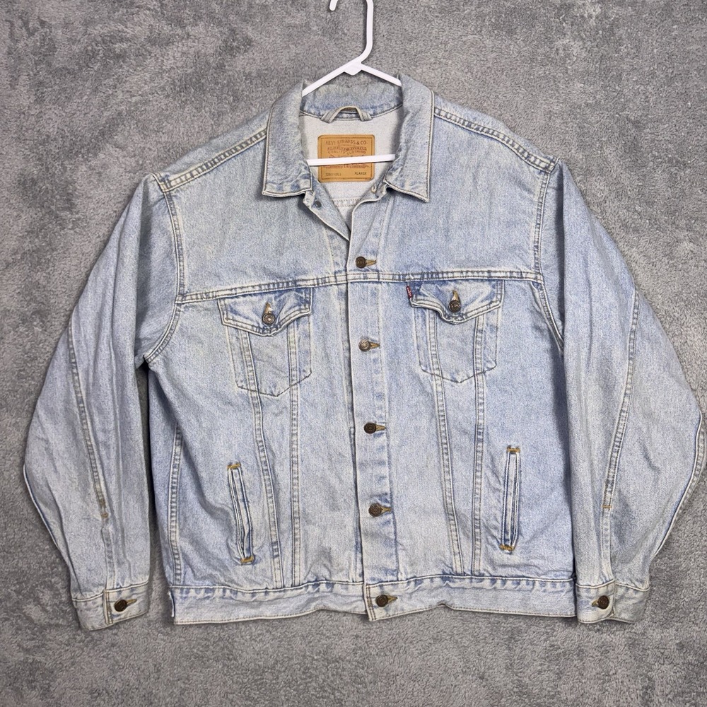 Vintage Levi's Jacket Mens XL USA Made 1997 Trucker Denim Lightwash 70507 0313